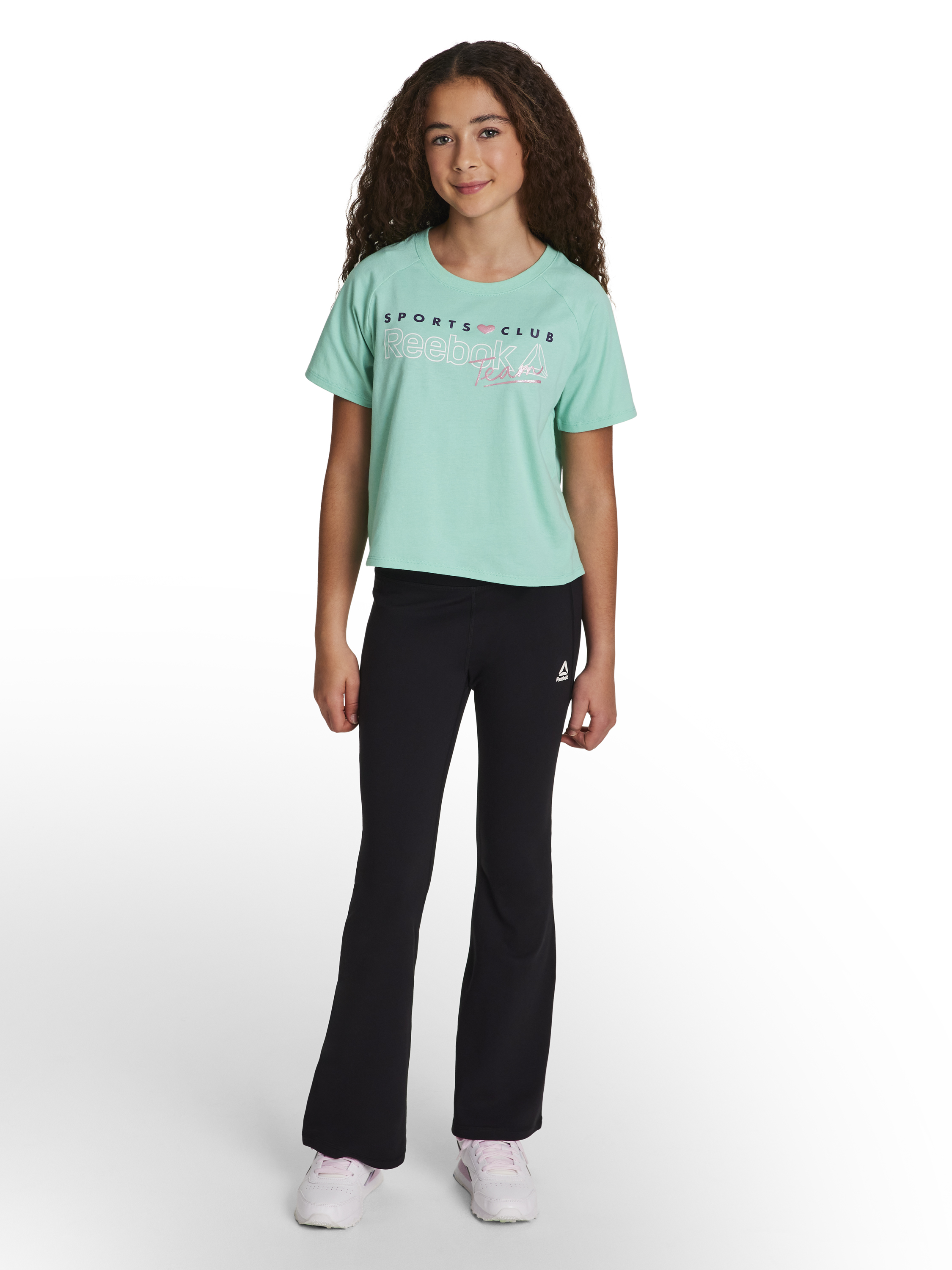 Reebok Girl’s Athletic Boxy Short Sleeve Graphic T-Shirt, Sizes 4-18