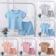 Children Outfits Ice Silk Short Sleeve Cartoon Pattern Home Pajamas Air Conditioning Baby Boy