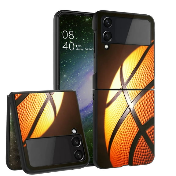 ANJ  Hard Protective Printed Case Cover Compatible with Samsung Galaxy Z Flip 4 - Close Up Basketball