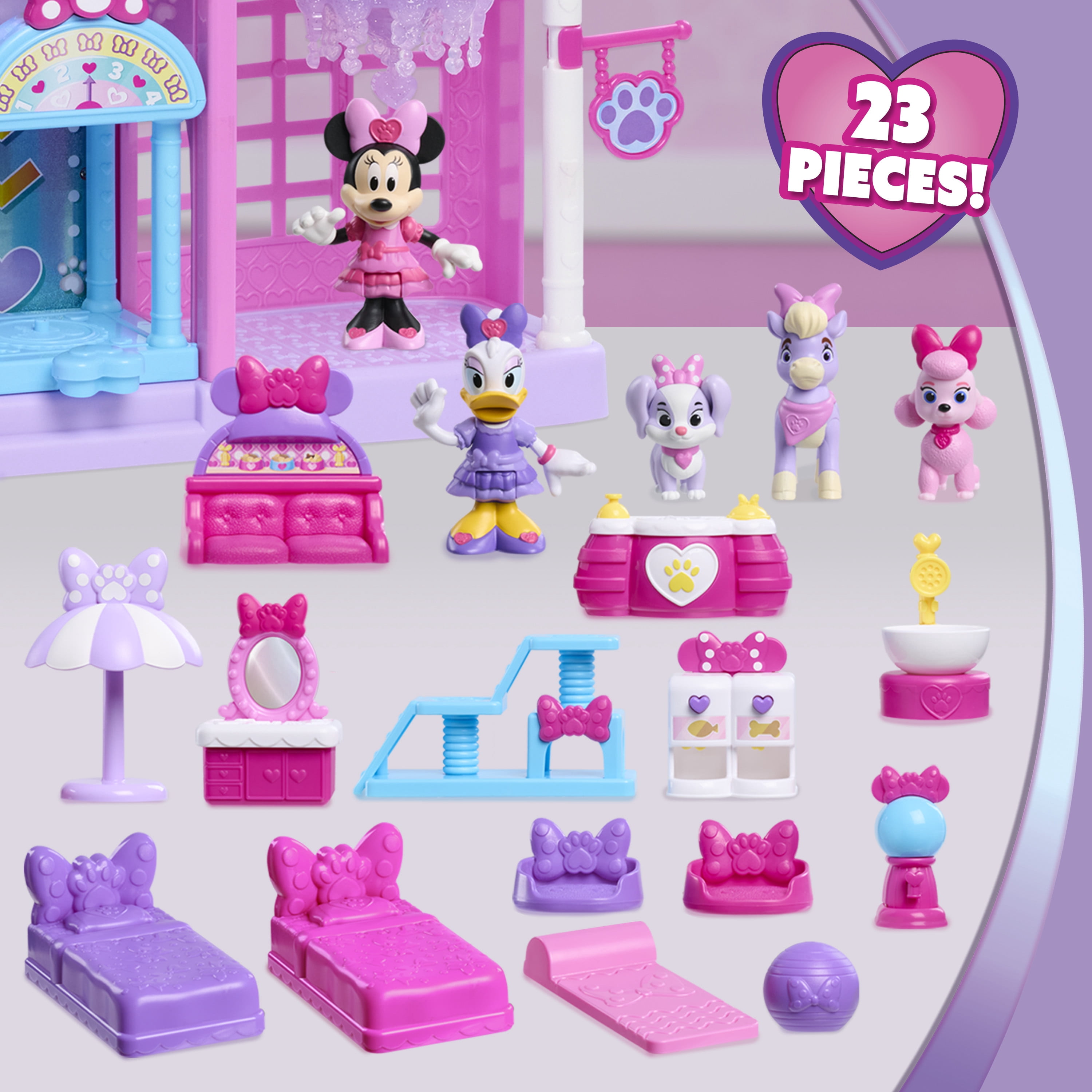 Disney Junior Minnie Mouse Pet Hotel Playset, 21 Inch Playset, Girls Toy for Ages 3 up