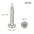 thumbnail image 2 of Uxcell M5 x 25mm 304 Stainless Steel Phillips Hex Washer Self Tapping Screws 25 Pack, 2 of 4