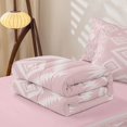 thumbnail image 5 of Erosebridal Traditional Aztec Zipper Full Size Comforter Sets with Fitted Sheet and 2 Pillowcases, Southwestern Rhombus Zipper Bedding Set, Blush Pink White, Pink Reversible, 5 of 7