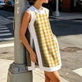 thumbnail image 6 of Short Sets Women 2 Piece Outfits Summer Crew Neck Tank Top and Shorts Set Sleeveless Cute Matching Sets Lounge Wear Yellow 2XL, 6 of 7
