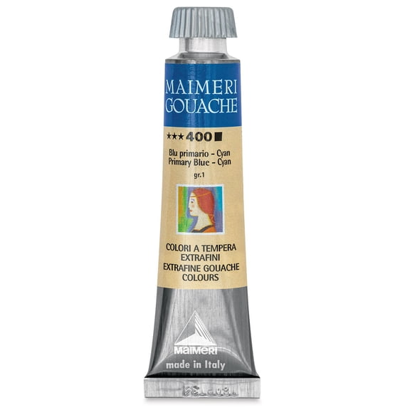 Maimeri Artist Gouache - Primary Blue - Cyan, 20 ml tube