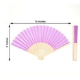 thumbnail image 3 of Efavormart 5 Pack Lavender Asian Silk Folding Birthday Banquet Event Wedding Party Favor Fans, 3 of 5