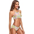 thumbnail image 6 of Dreamtimes Hippie Tie Dye Swirl Swimsuits Padded Bikini Sets Sexy Swimwear for Women, Medium, 6 of 7