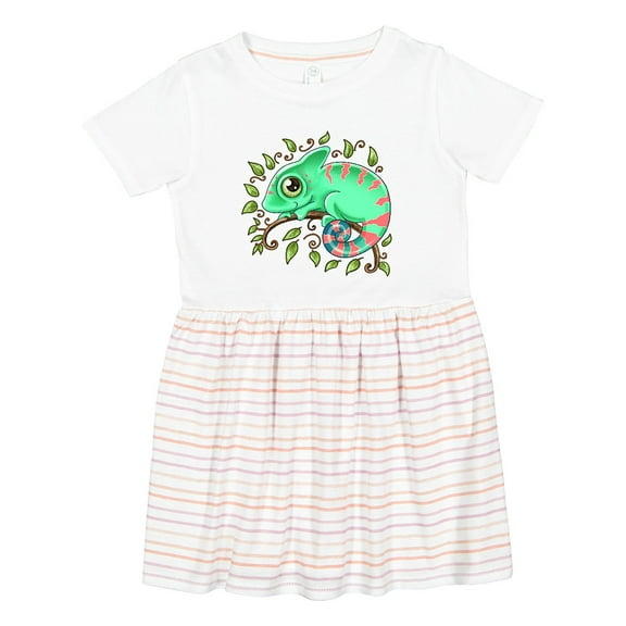 Inktastic Tiny, Cute Chameleon Girls Toddler Dress