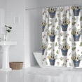 thumbnail image 2 of White Cow Flower Bucket Pattern Shower Curtain 84"x72" ,Bathroom Decorative Shower Curtains Set with 12 Hooks,Modern Waterproof Washable Shower Curtain, 2 of 6