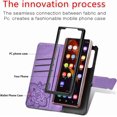 thumbnail image 5 of Mantto For Galaxy Z Fold 5 Wallet Case, Bling Diamond PU Leather Flip Wallet Case Hand Strap Butterfly Embossed Flip Stand Card Holder Magnetic Cover for Samsung Galaxy Z Fold 5, Lightpurple, 5 of 7