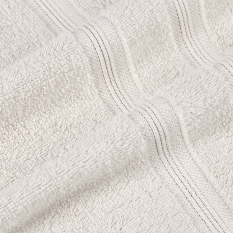 Superior Smart Dry 9-Piece Zero Twist Soft Cotton Towel Set, Quick Dry Fade Resistant, Ivory