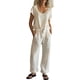 thumbnail image 3 of TaTaai Women's Spring Summer Two Piece Outfit Short Sleeve Round Neck T-Shirt and Cargo Trousers Solid Color Casual Matching Set for Daily Wear Gift, 3 of 9