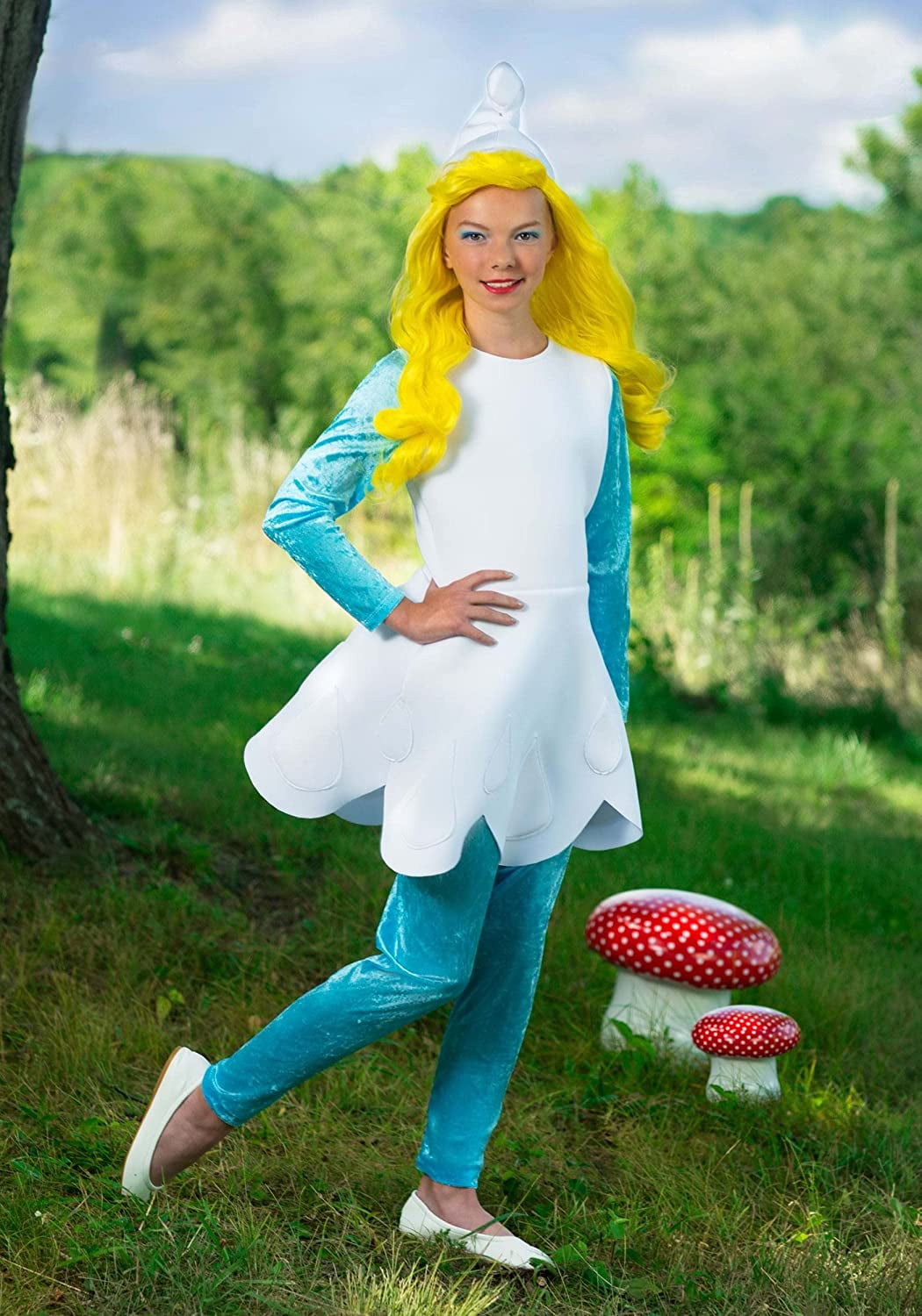 lady smurf fancy dress costume The Smurfs Girls Smurfette Costume