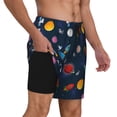 thumbnail image 2 of Sikiie Space Cartoon Print Men's Double Layer Swimming Trunks, Adjustable Waistband and Pockets Sports Swimming Trunks, Beach Swimwear-XX-Large, 2 of 6