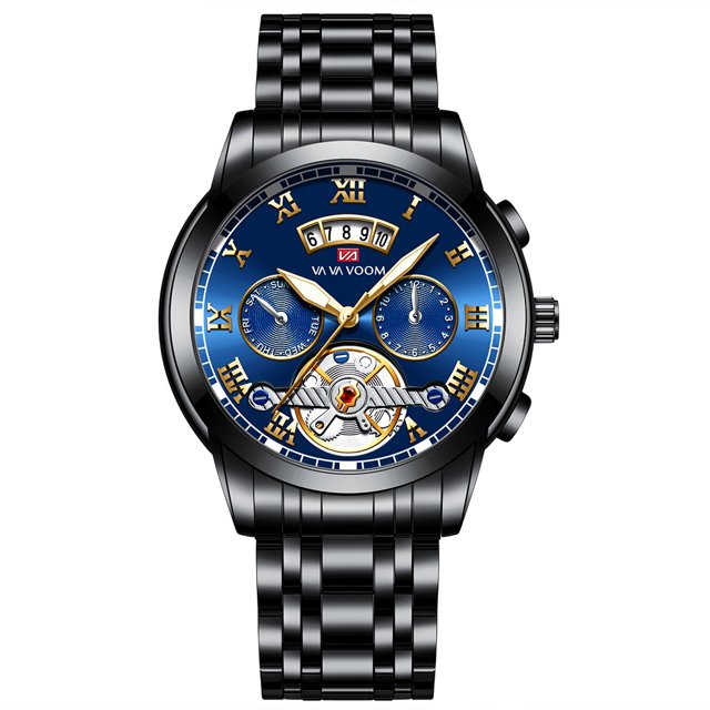 Reloj cronógrafo para hombre, reloj de pulsera analógico resistente al agua con esfera grande y fecha luminosa, reloj clásico y elegante para hombre