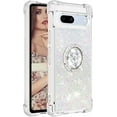 thumbnail image 6 of Glitter Clear Sparkly Bling Google Pixel 7A Case, Flowing Liquid Quicksand Cover with Diamond Ring Holder Case for Google Pixel 7A  Colorful, 6 of 14