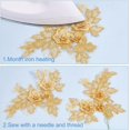 thumbnail image 5 of 4Pcs Gold Flower Embroidery Patch 3D Floral Applique Lace Fabric Patches Sew On Repair Patch Decoration Appliques for Wedding Dress Gown Bodice Costume Clothing Craft DIY Golden, 5 of 9