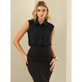 thumbnail image 2 of DARING DIVA Button Up Body Suit Work Collared Bodysuit M Black, 2 of 6