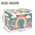thumbnail image 5 of Yayeee Collapsible Cube Storage Bin with Lid Fabric Closet Decorative Basket with Handles, Blue Rainbow, 5 of 7