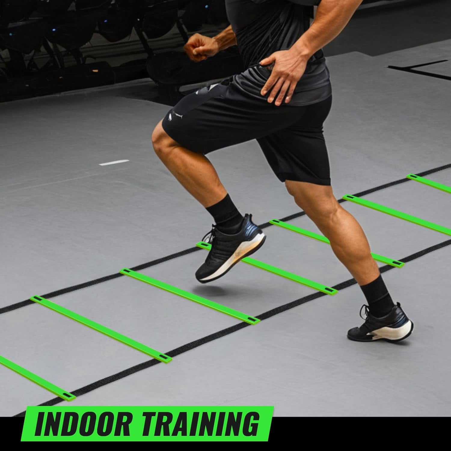 Agility Ladder Speed Ladder Training Ladder for Soccer, Speed, Football Fitness Feet Training Carry Bag Agility Training Equipment 13 rungs, 23 feet Green,23 ft