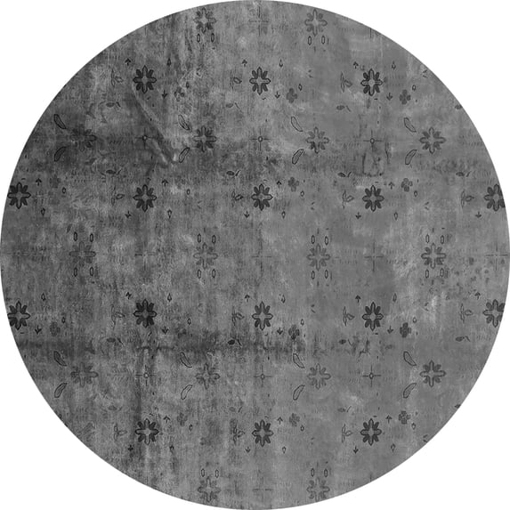 Ahgly Company Indoor Round Oriental Gray Industrial Area Rugs, 3' Round
