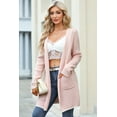 thumbnail image 6 of Eytino Sweaters for Women Hooded Cardigans Open Front Chunky Knit Cardigan Long Sleeve Oversized Sweater Chunky Hooded Cardigan Pink M, 6 of 10