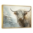 thumbnail image 2 of Designart "Minimalistic Beige Yak Art II" Yaks Floater Framed Canvas Wall Art, 2 of 5