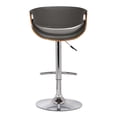 thumbnail image 4 of Armen Living Butterfly Modern Faux Leather Bar Stool in Gray and Walnut, 4 of 7