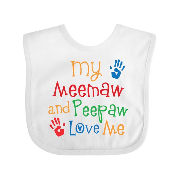 Inktastic Meemaw and Peepaw Love Me Boys or Girls Baby Bib