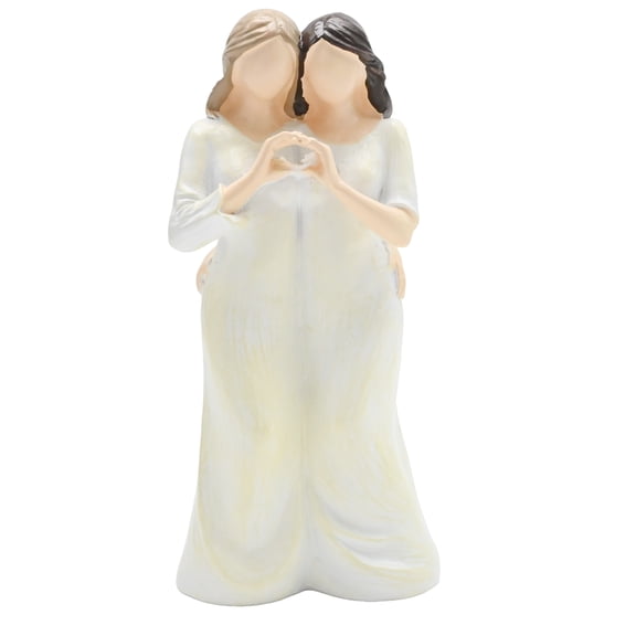 Heartwarming Mother and Daughter Themed Figurine, Family Love Commemorative Decor Statue, 7.7 x 3.5 inch Collectible Ornament