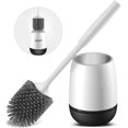 thumbnail image 1 of Juego de cepillos de baño, cepillo de baño con cerdas de silicona antirayaduras y mango ergonómico para una limpieza profunda y una mejor higiene del baño, 1 of 7