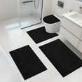 thumbnail image 1 of MeyJey Juego de 4 Tapetes de Baño, Tapetes de Baño, Tapete de Baño de Microfibra Antideslizante, Ultra Suave, con Contorno en Forma de U, Tapete de Baño para Baño, Ducha en el Suelo Interior, Negro, 1 of 14