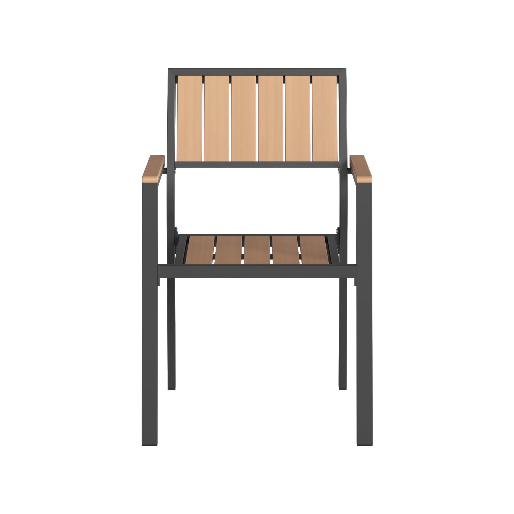 Ciokea Outdoor Patio Dining Chair, HDPS Aluminum Frame Seat, Stackable All-Weather Chair for Backyard Poolside Lawn, Brown