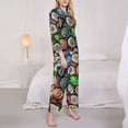 thumbnail image 4 of Junzan Beer Caps Print Womens Pajama Sets,Long Sleeve Button Down For Women Pjs 2 Piece, 4 of 9