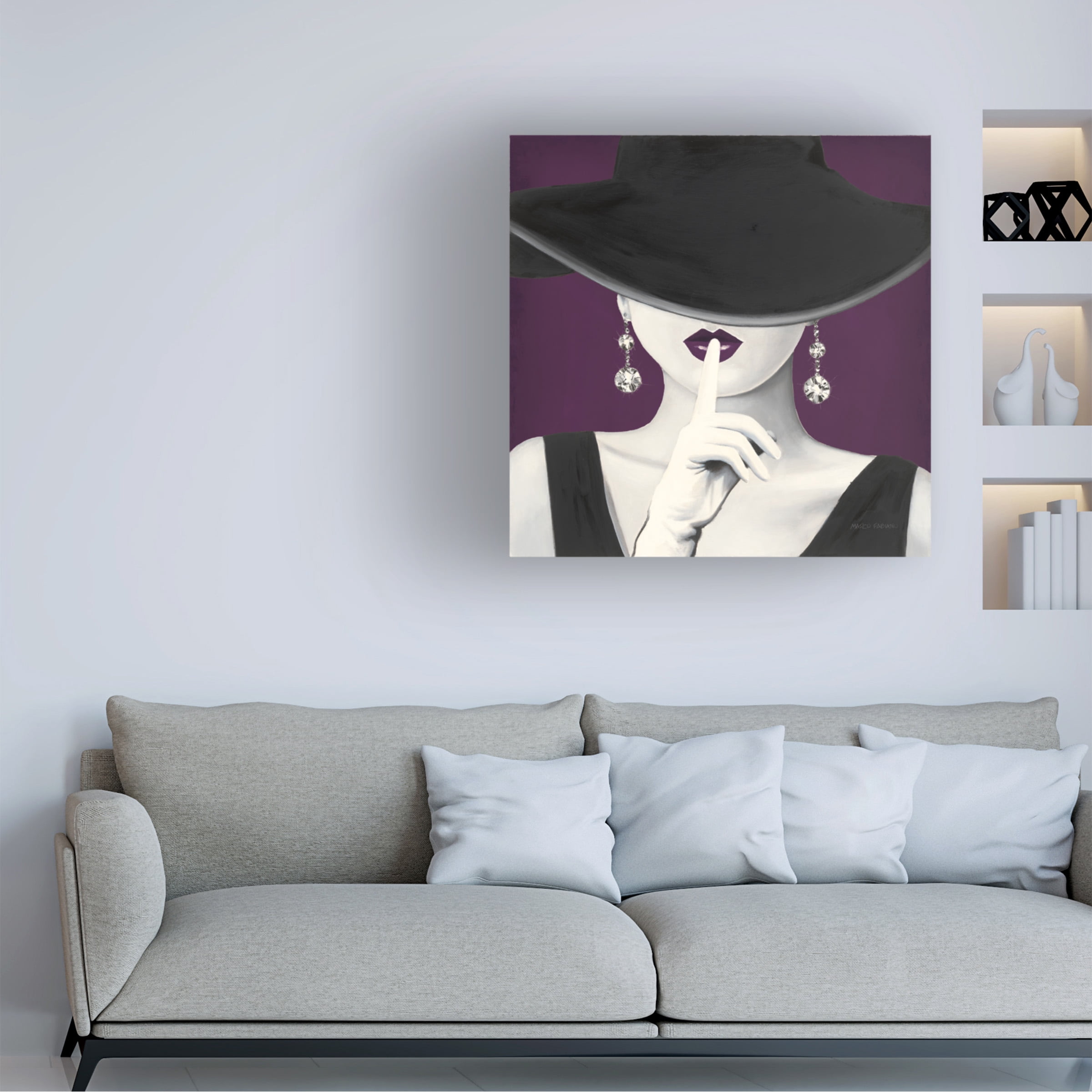 Marco Fabiano 'Haute Chapeau Purple I v2' Canvas Art