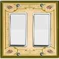 thumbnail image 1 of Metal Light Switch Plate Cover Victorian Royal Floral Frame Green Yellow FRA063, 1 of 13