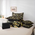 thumbnail image 6 of jejeloiu Gold Leaves 7-Piece Twin Bedding Sets,Modern Aesthetic Design Bedding Comforter Set For Adults Reversible, 6 of 8