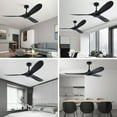 thumbnail image 4 of Ceiling Fan Light 52 inch 3 Black Blades LED Chandelier Lamp W/ Remote Control, 4 of 20