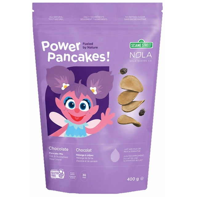 Mélange pour Crêpes Énergétiques pour Enfants 400 g - Chocolat - Sans Gluten, Tout Naturel, Végane, Sesame Street