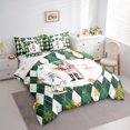 thumbnail image 4 of Manfei Kawaii Nutcracker Princess Twin Bedding Sets 7-Piece for Girl, Green Plaid Checkered Bedding Comforter Set, Winter Christmas Theme Reversible Sheet Sets, Ultra Soft Bedroom Decor, 4 of 8