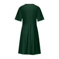 thumbnail image 7 of Tejiojio Summer Dresses for Women Womens Casual Plus Size V-Neck Solid Short Sleeve Boho Dress Swing Dress With Pockets, 7 of 7