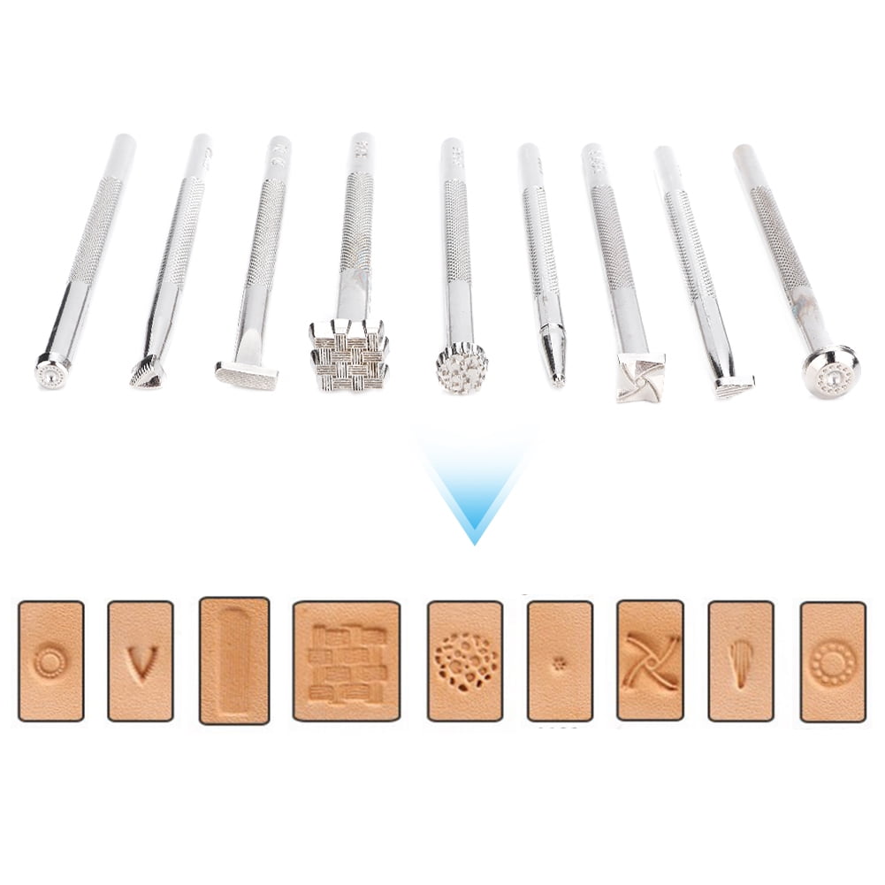Engraving & Embossing Tools for Unique Patterns and Carvings 9PCS Leather Crafting Set