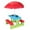 Green+Red+Blue, variant on Kids Table and Chair Set, Indoor Outdoor Kids Picnic Table and Bench with Removable Umbrella, Portable Kids Table for Toddlers, Lightweight Play Table Set for Backyard Garden, Patio, W18486