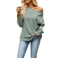 thumbnail image 6 of Wevis Round Neck Knit Autumn Pullover for Women Long Sleeve Basic Casual Tops Casual Loose Sweater, 6 of 7