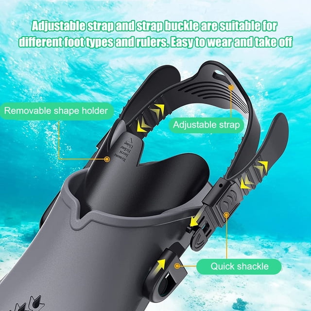 Aletas De Natación Buceo Natación Aletas Adultos Deportes acuáticos Entrenamiento Pie Aletas (Negro S/M) Likrtyny Para Estrenar