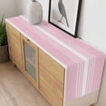 thumbnail image 4 of Pink White Stripe Table Runner - 70 Inch Long, Kitchen Dining Table Runner Dresser Scarves, Modern Rustic Vertical Striped Farmhouse Decor for Coffee Tables Wedding Party Banquet, 4 of 8