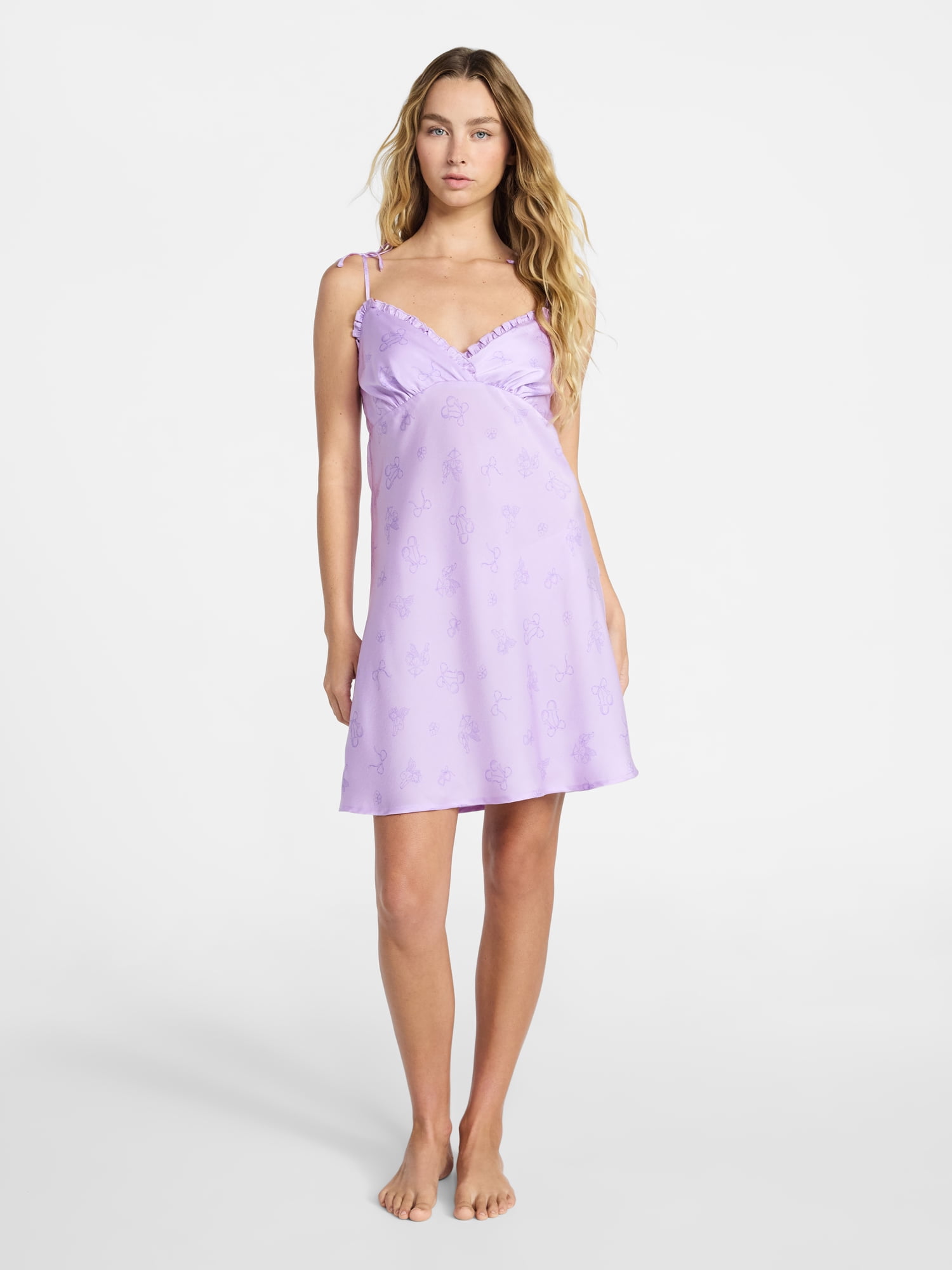No Boundaries Sleepwear Slip Dress, Women's XS-XXL