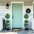thumbnail image 2 of 4 Ft Artificial Laurel Tree, Triple Ball Topiary Potted Plant with Realistic Moss & UV Protection, for Indoor and Outdoor Decor in Living Room, Patio, or Entryway, 2 of 7
