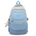 thumbnail image 5 of 1pc New Junior High High School Students, Large Capacity Multi-layer Design Portable Backpack, Wide Shoulder Straps Simple Backpack, Fashion Contrast Color Bag, 5 of 5