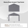 thumbnail image 2 of EastVita Replacement Zipper Doors for 13'x20' and 13'x25' Portable Garages – Durable Weatherproof PE Fabric with Heavy-Duty Zippers Frame Not Included Gray, 2 of 6
