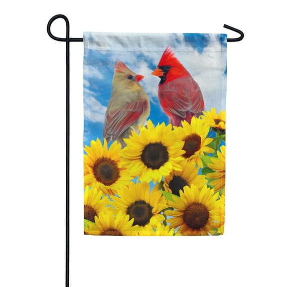 America Forever Cardinal Sunflower Garden Flag 12.5 x 18 inch Spring Summer Welcome Floral Birds Outdoor Yard Seasonal Decorative Double Sided Flag